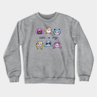 Cats In Wigs Crewneck Sweatshirt